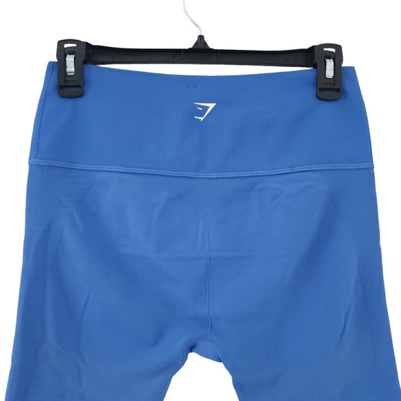 Gymshark Leggings Large Blue Energy Seamless Cropped High Waist Eyelet Pants - Picture 5 of 7